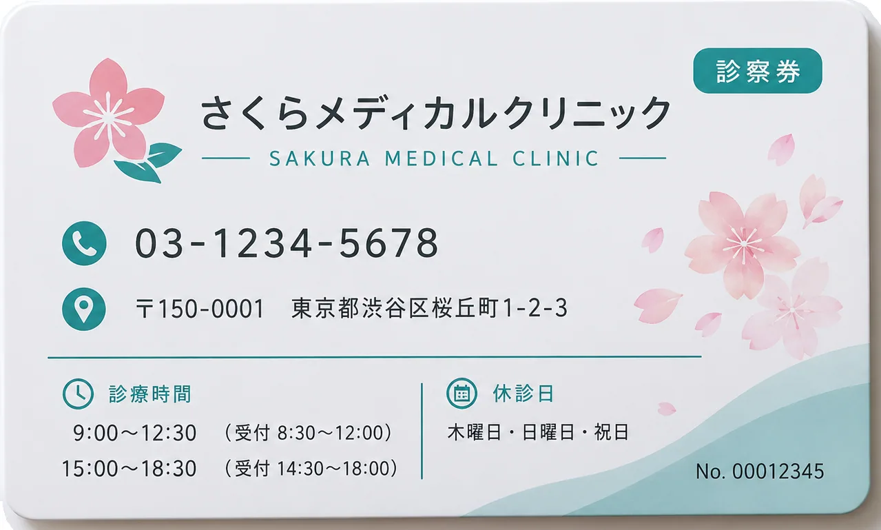診察券のカードイメージ